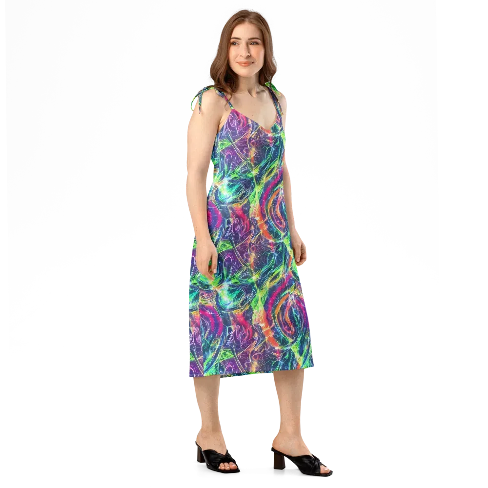 Electric Chromatic Drift on Slip Dress — Right Front