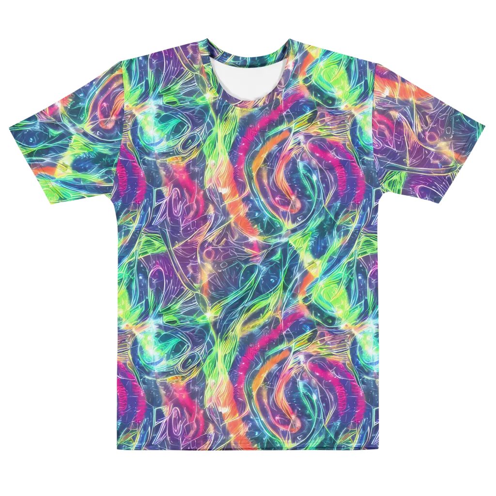 Electric Chromatic Drift on Men's Cotton Crew Neck T-Shirt — Front
