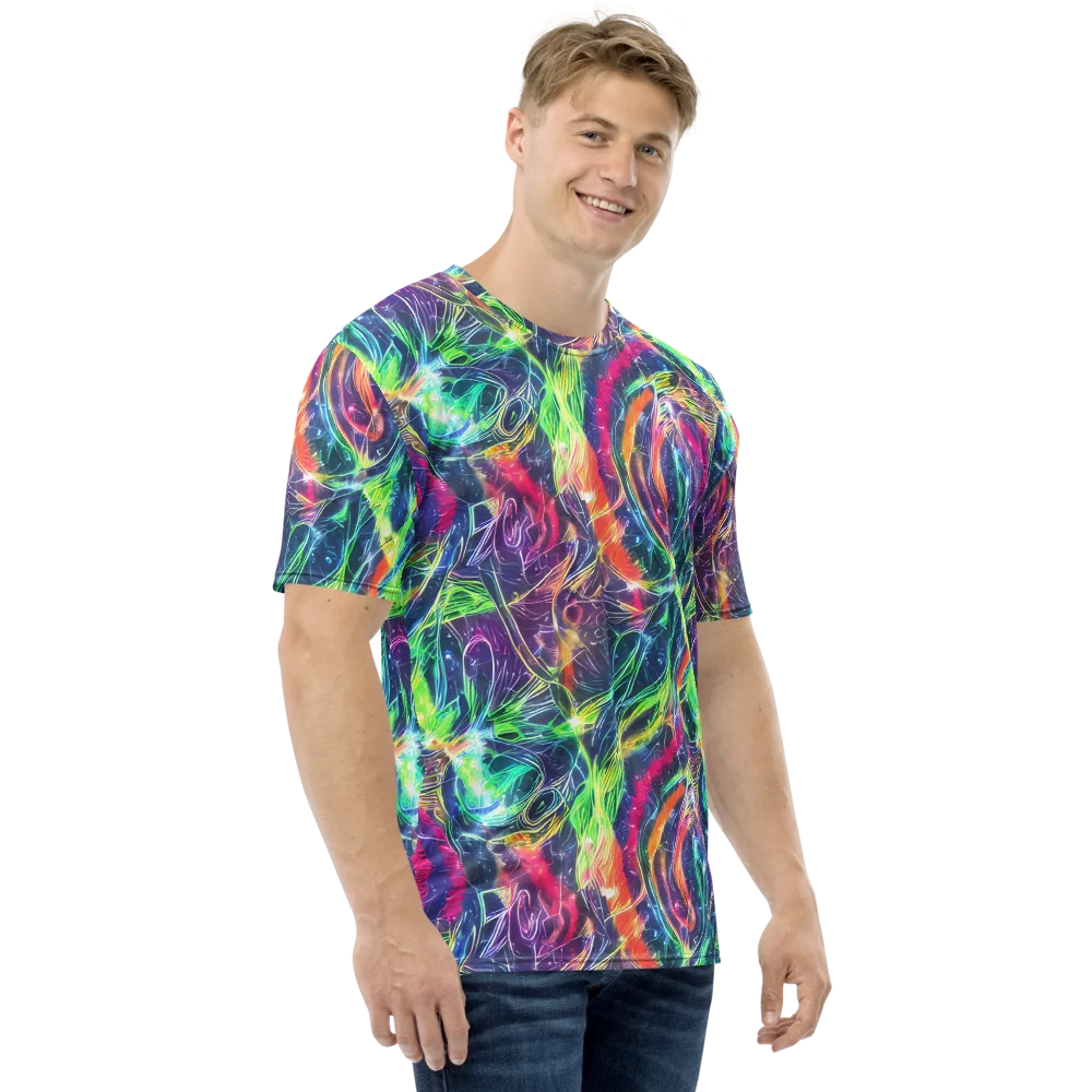 Electric Chromatic Drift on Men's Crew Neck T-Shirt — Right