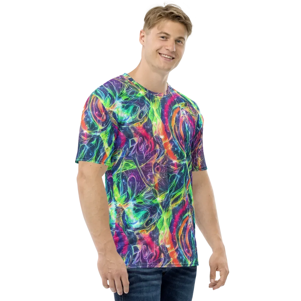 Electric Chromatic Drift on Men's Crew Neck T-Shirt — Right