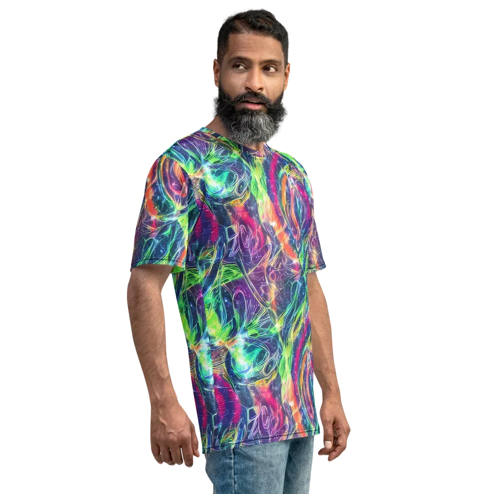 Electric Chromatic Drift on Men's Crew Neck T-Shirt — Right