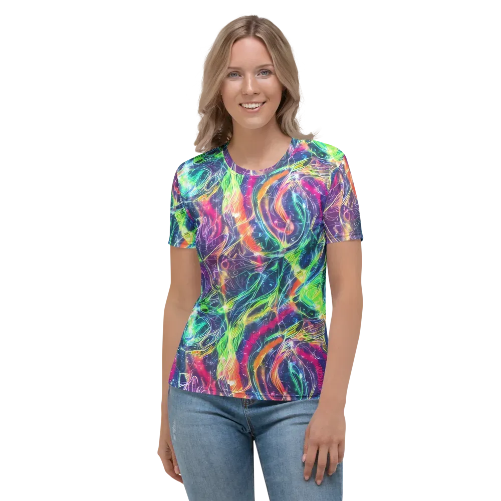 Electric Chromatic Drift on Women's Crew Neck T-Shirt — Front