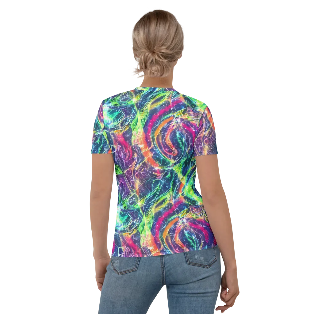 Electric Chromatic Drift on Women's Crew Neck T-Shirt — Back