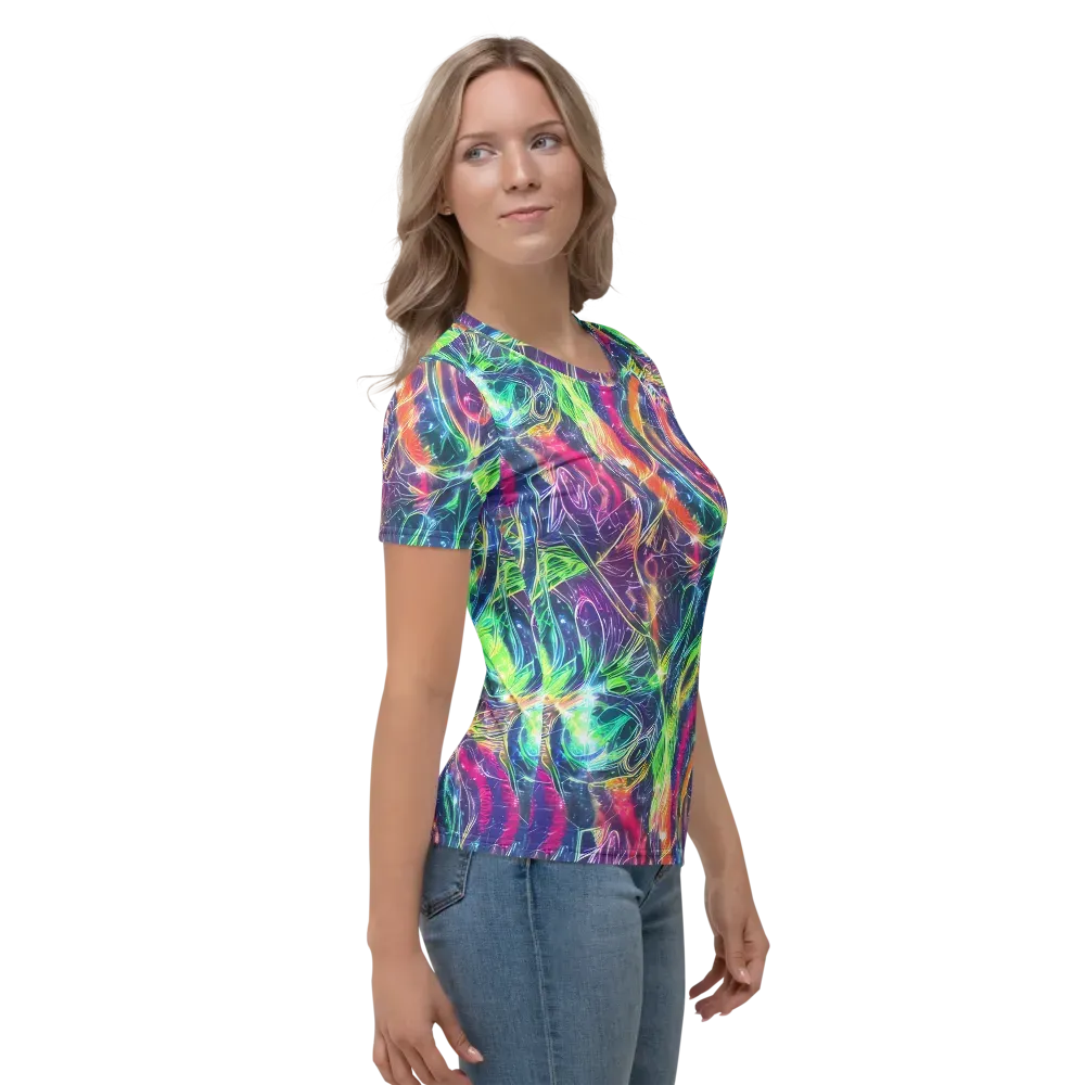 Electric Chromatic Drift on Women's Crew Neck T-Shirt — Right