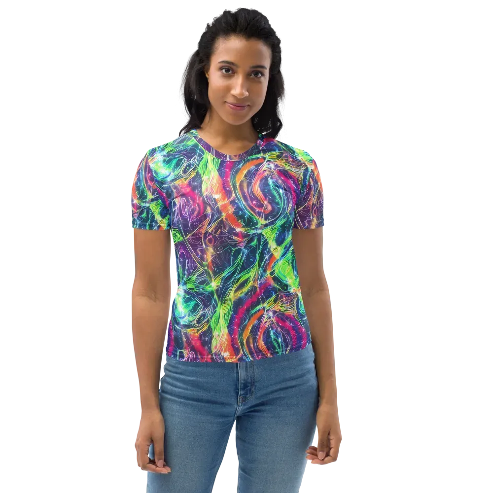 Electric Chromatic Drift on Women's Crew Neck T-Shirt — Front