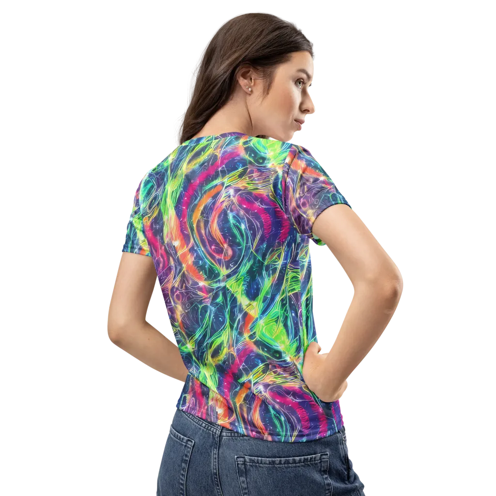Electric Chromatic Drift on Women's Crew Neck T-Shirt — Back