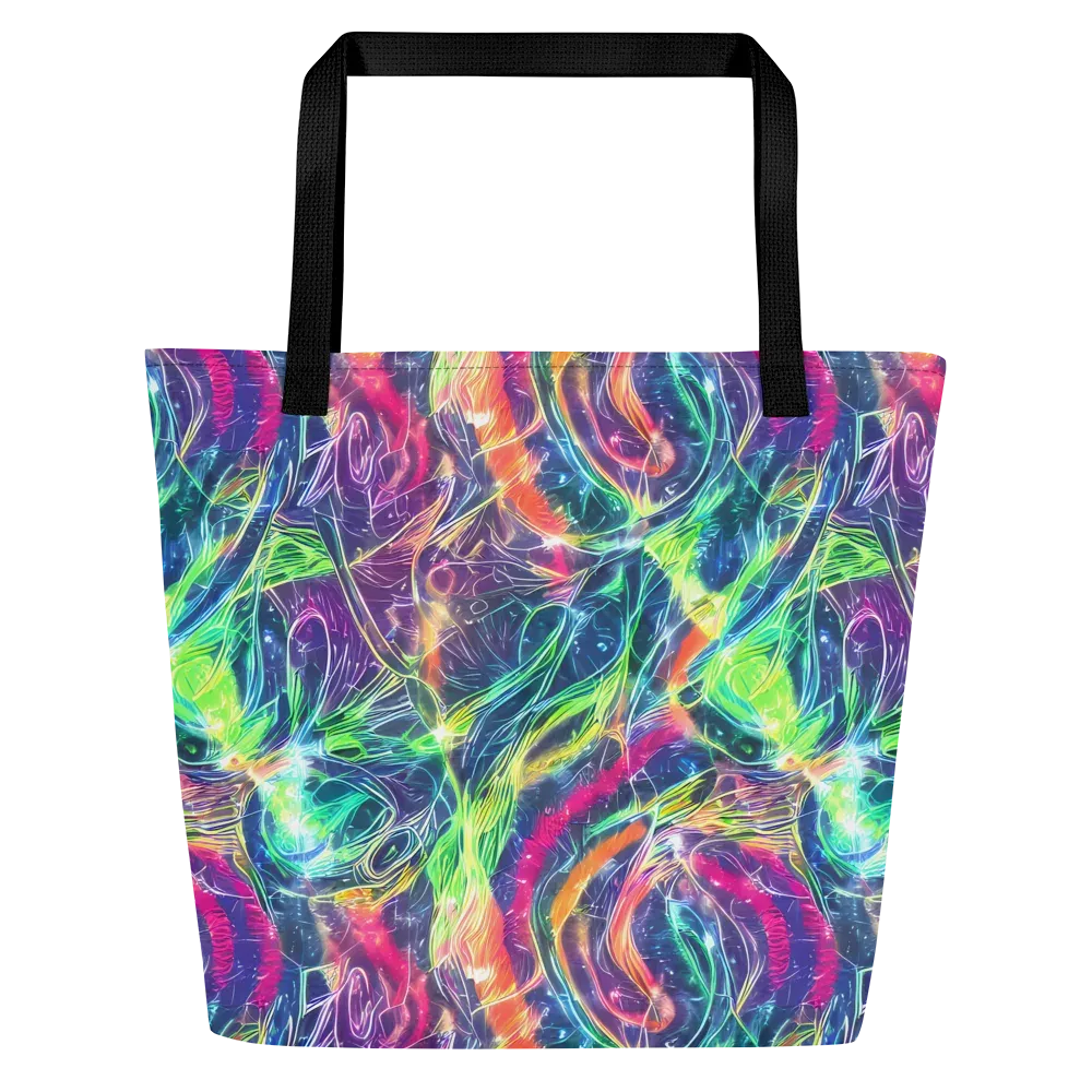 Electric Chromatic Drift on Large Tote Bag W/ Pocket — Front