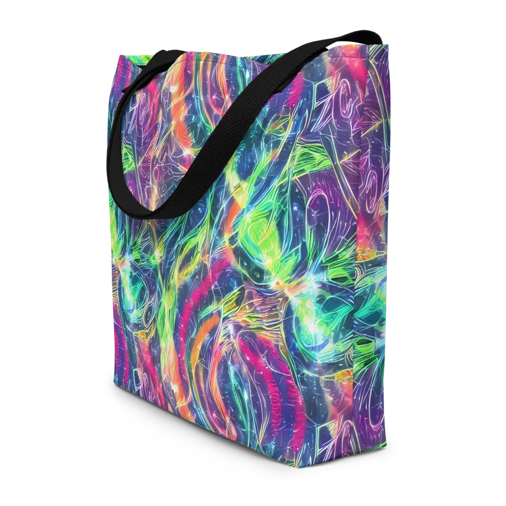 Electric Chromatic Drift on Large Tote Bag W/ Pocket — Front