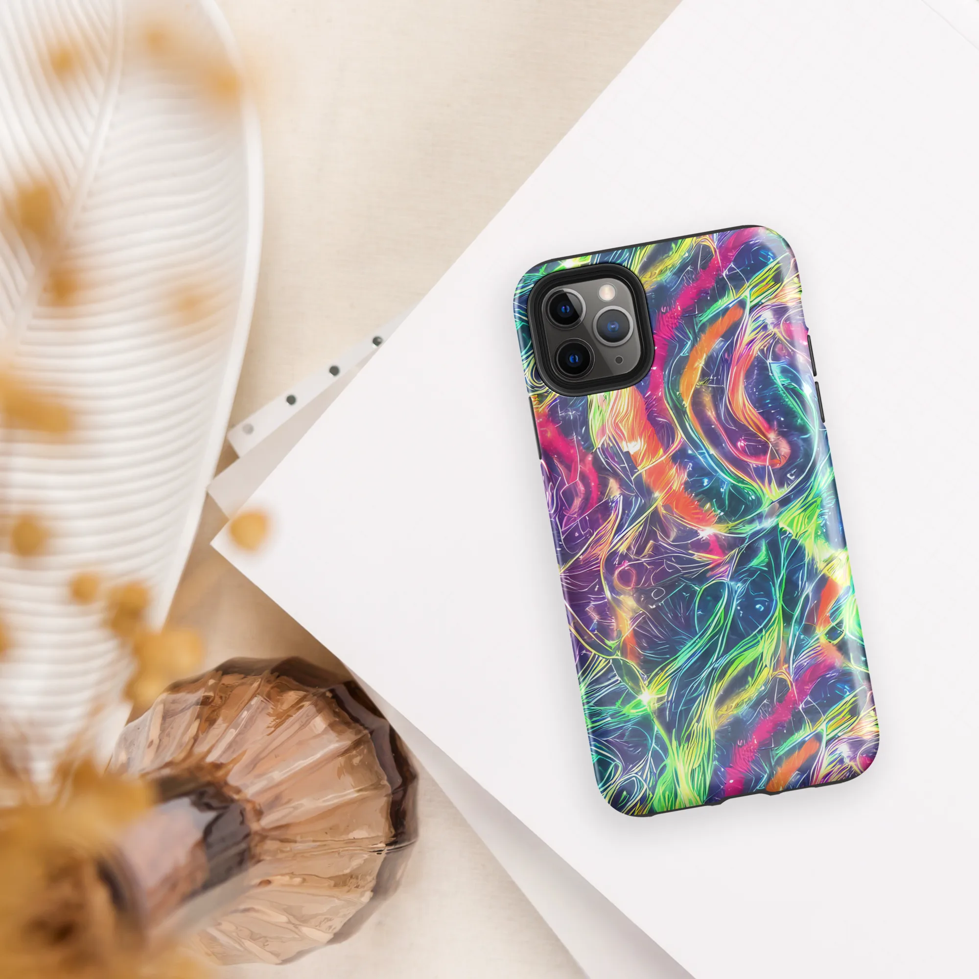 Electric Chromatic Drift on Tough Case for iPhone® — Front