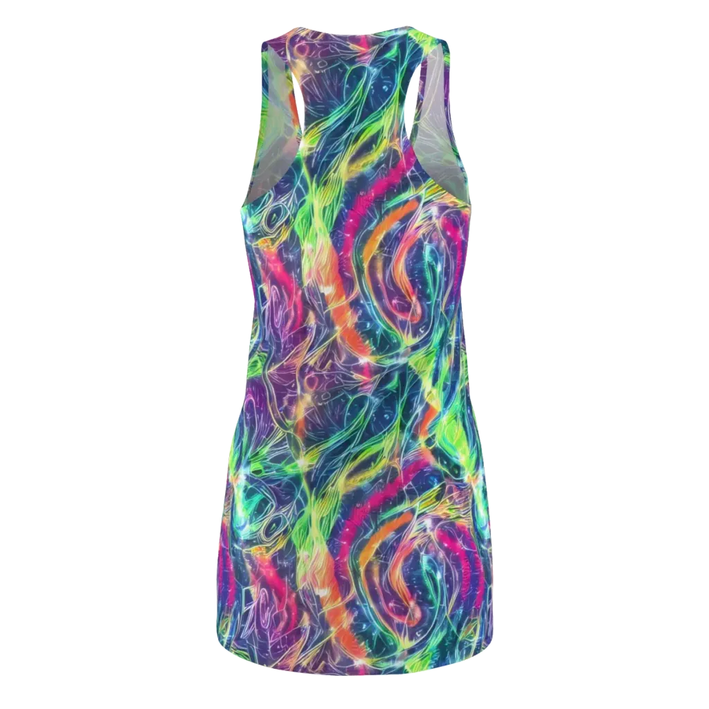 Electric Chromatic Drift on Racerback Dress — Back
