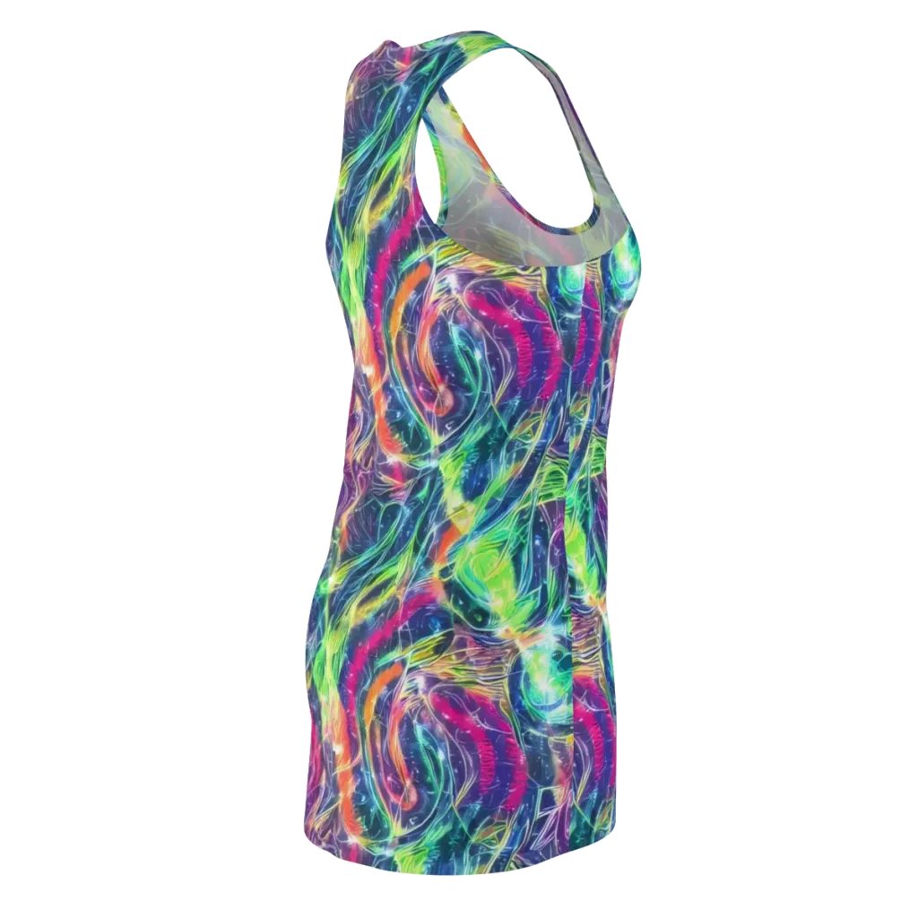 Electric Chromatic Drift on Racerback Dress — Back Side