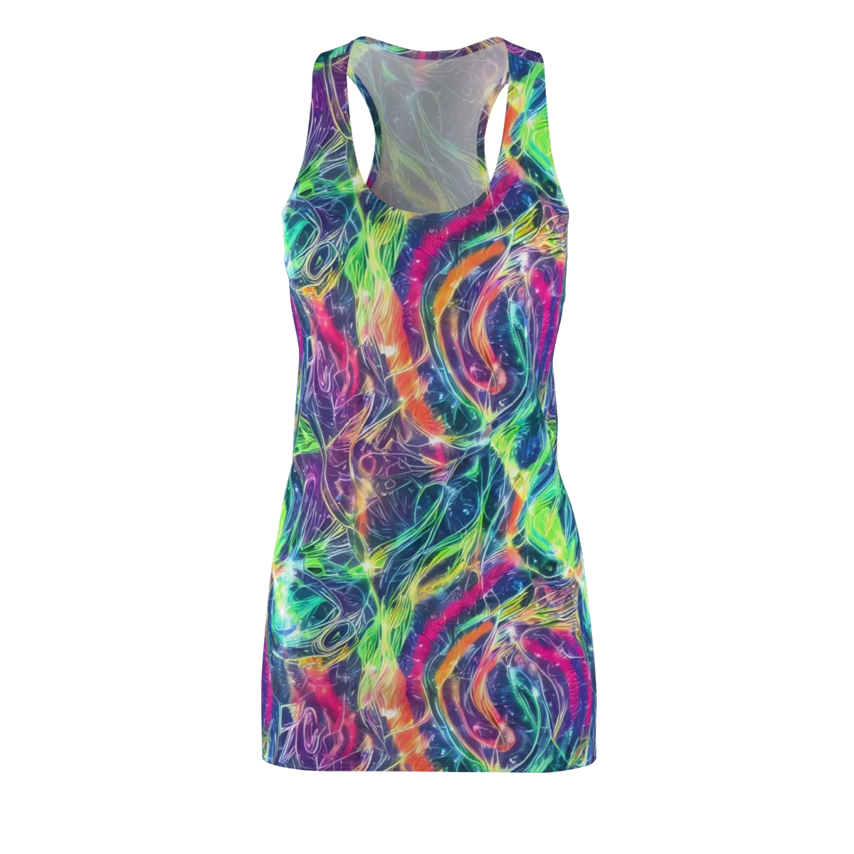 Electric Chromatic Drift on Racerback Dress — Front