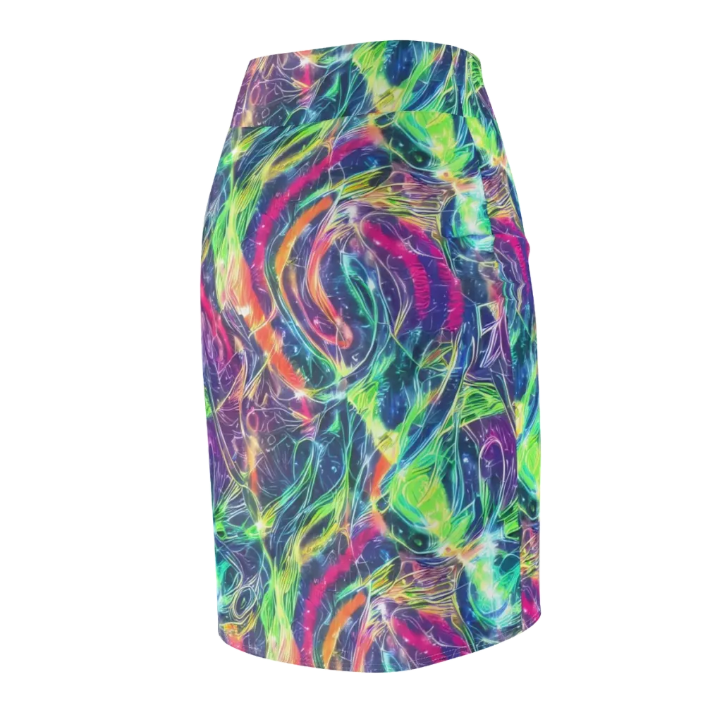 Electric Chromatic Drift on Pencil Skirt — Back Side