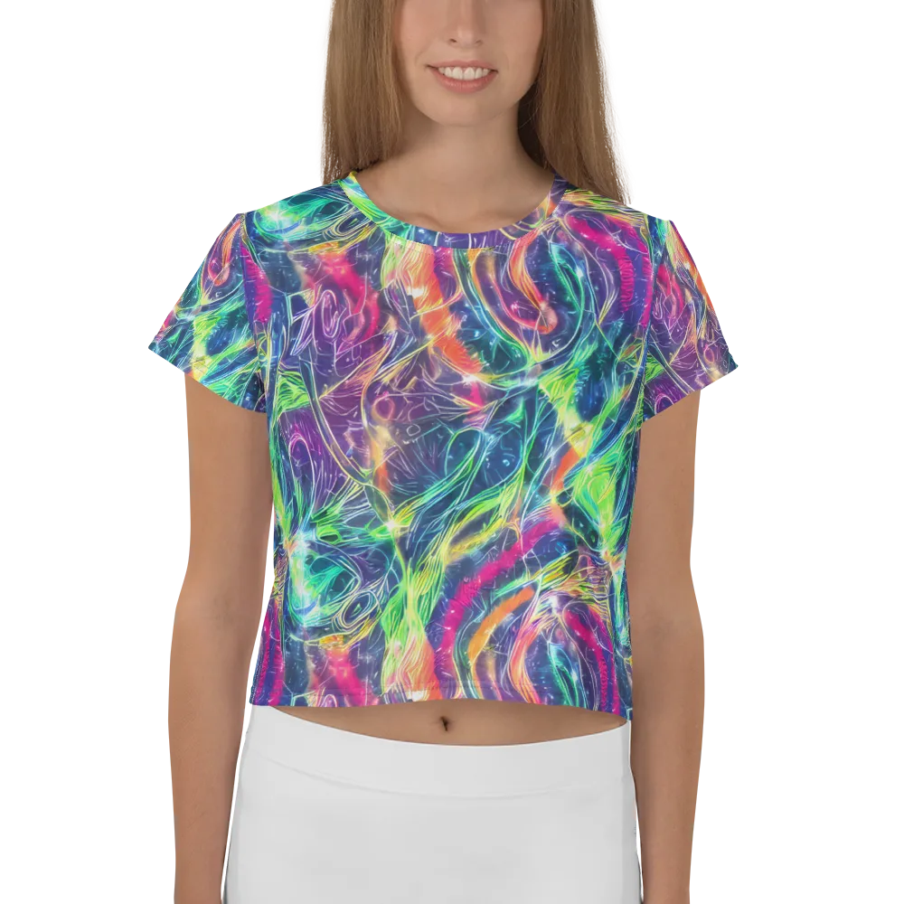 Electric Chromatic Drift on Crop Tee — Front