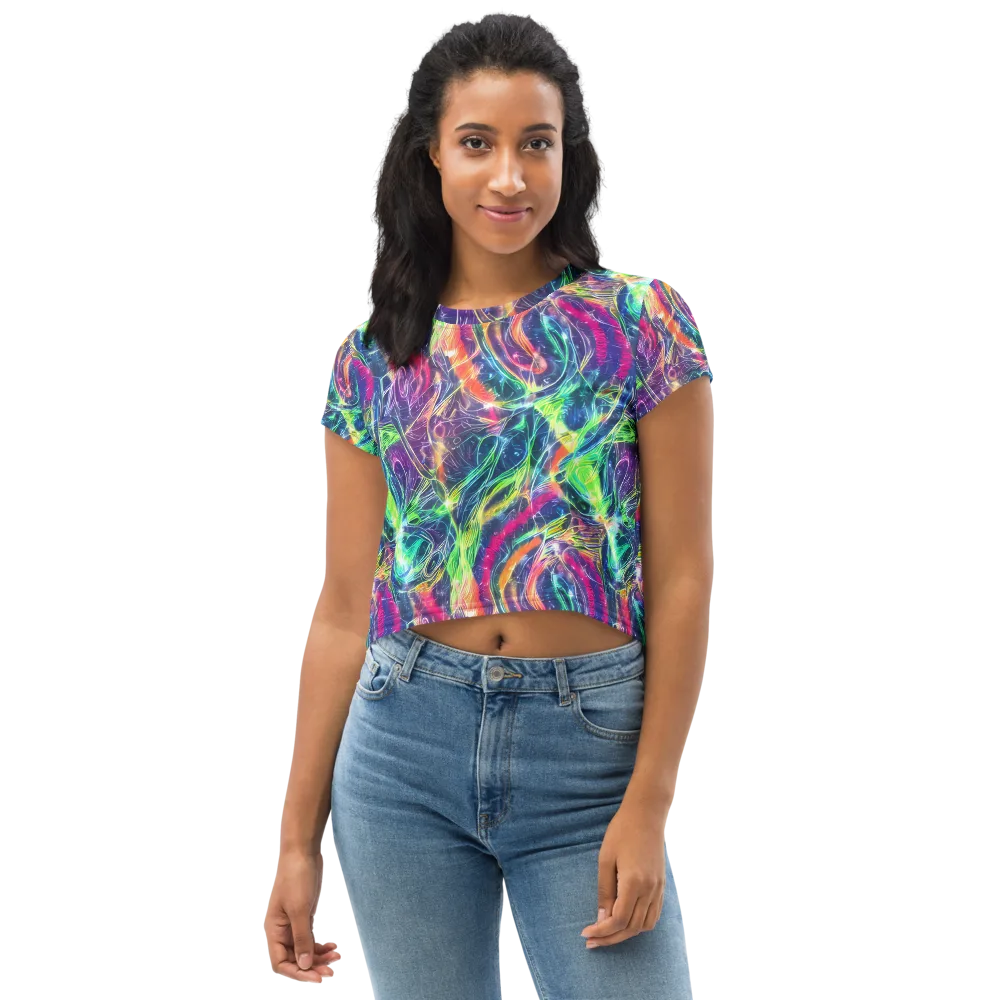 Electric Chromatic Drift on Crop Tee — Front