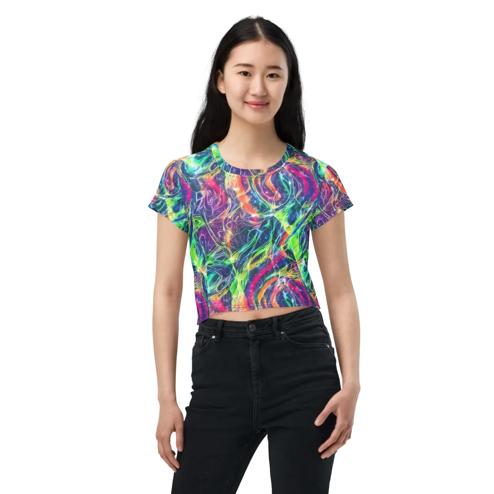 Electric Chromatic Drift on Crop Tee — Front