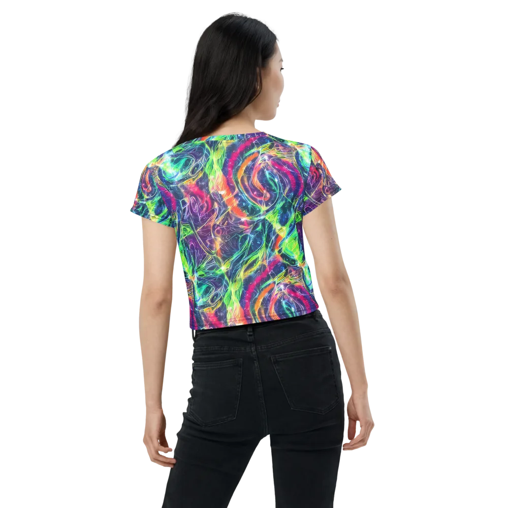 Electric Chromatic Drift on Crop Tee — Back