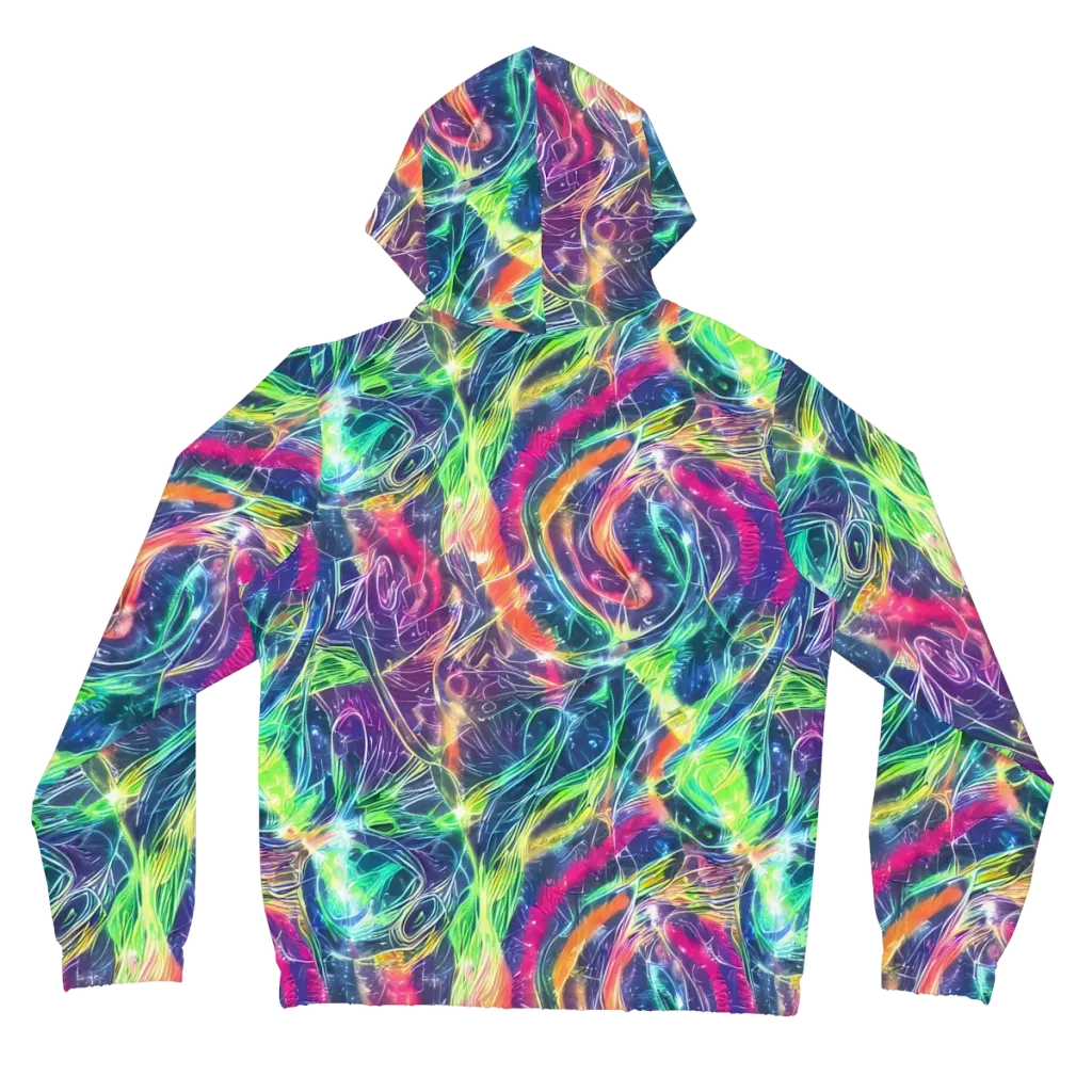 Electric Chromatic Drift on Women's Full-Zip Hoodie — Back