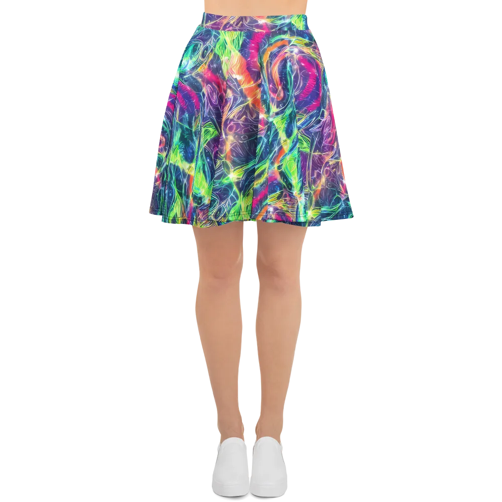 Electric Chromatic Drift on Skater Skirt — Front