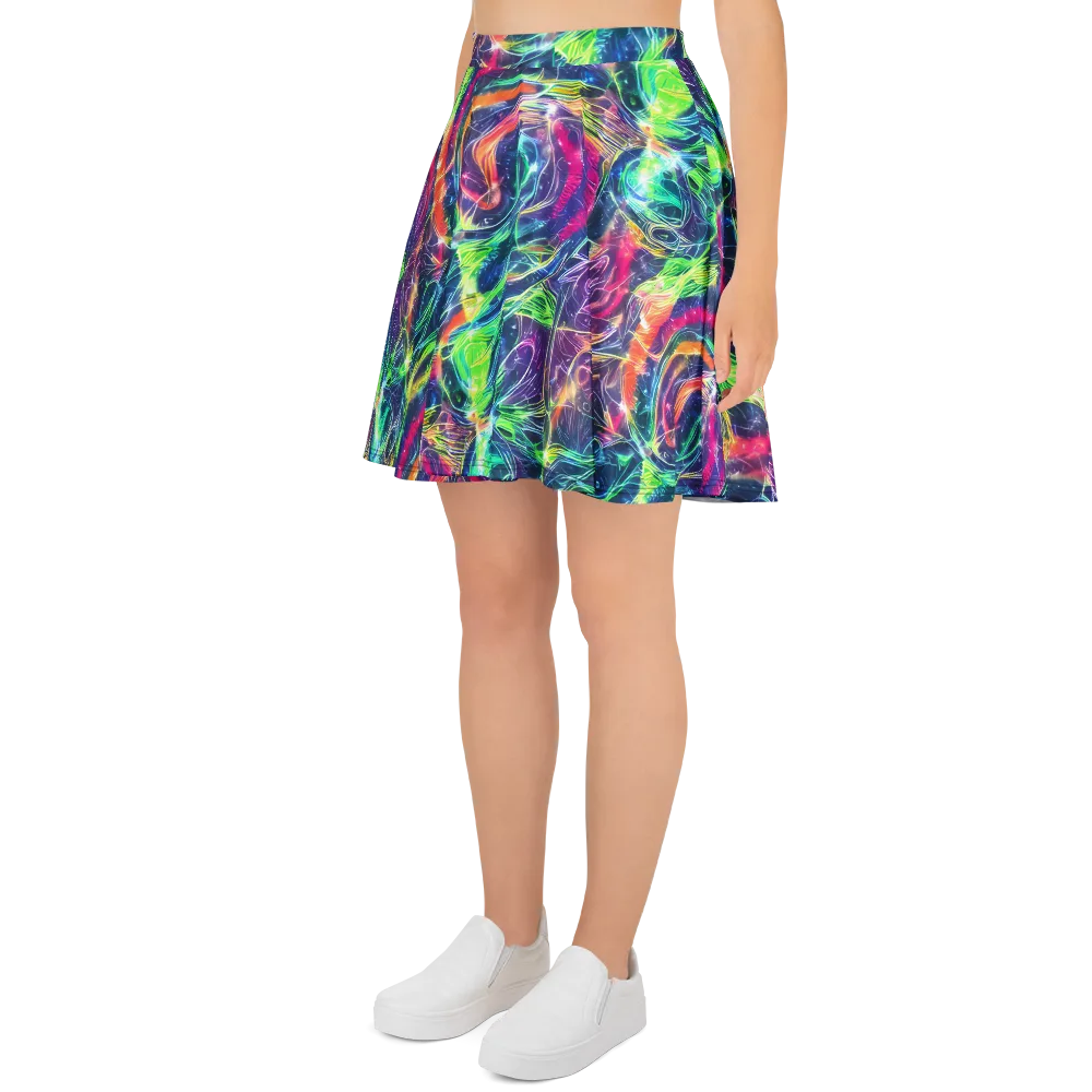 Electric Chromatic Drift on Skater Skirt — Left
