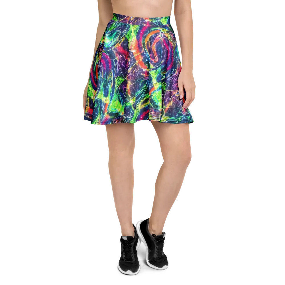 Electric Chromatic Drift on Skater Skirt — Front