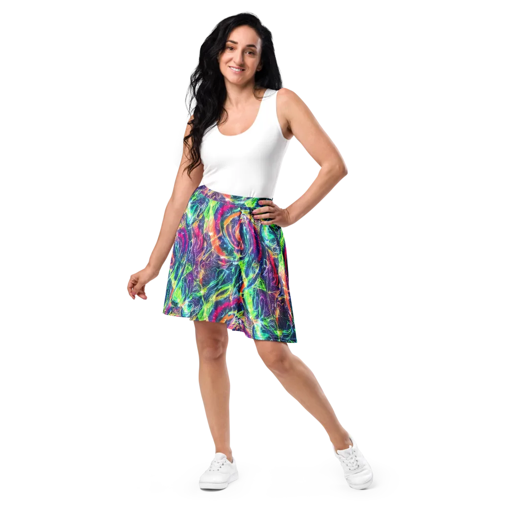 Electric Chromatic Drift on Skater Skirt — Front