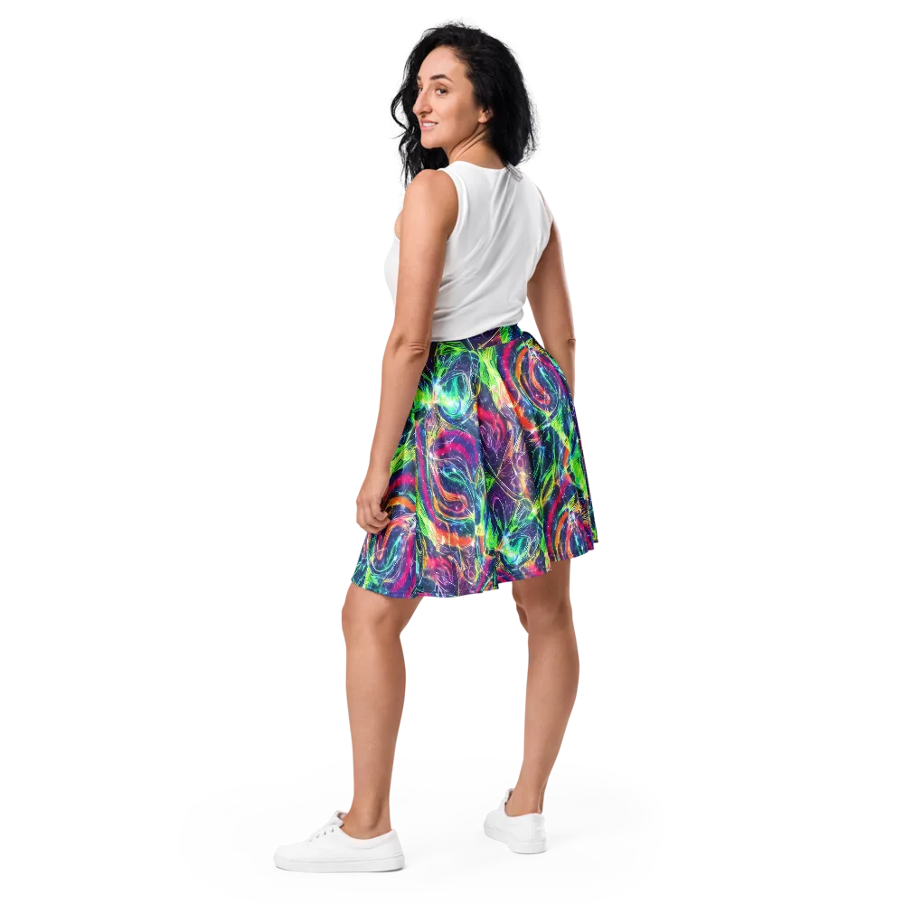 Electric Chromatic Drift on Skater Skirt — Back