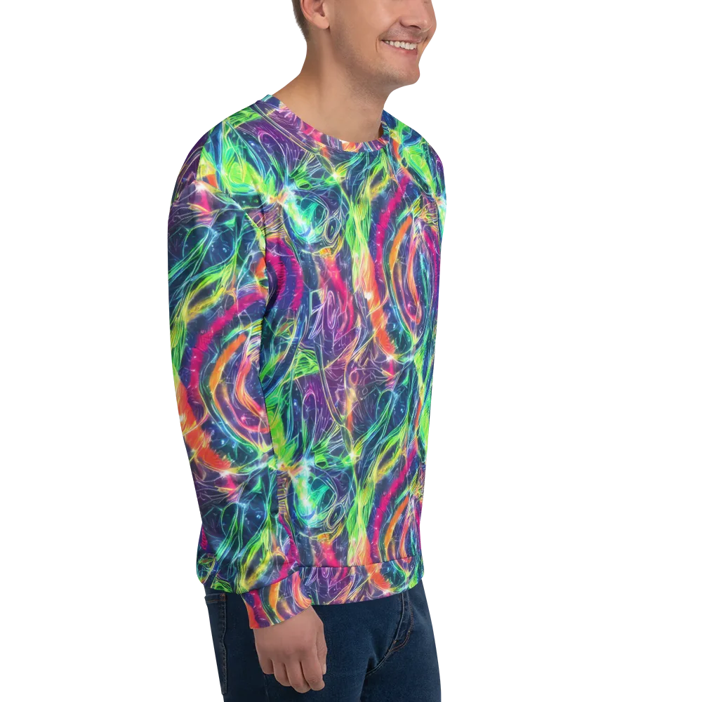 Electric Chromatic Drift on Sweatshirt — Right Front