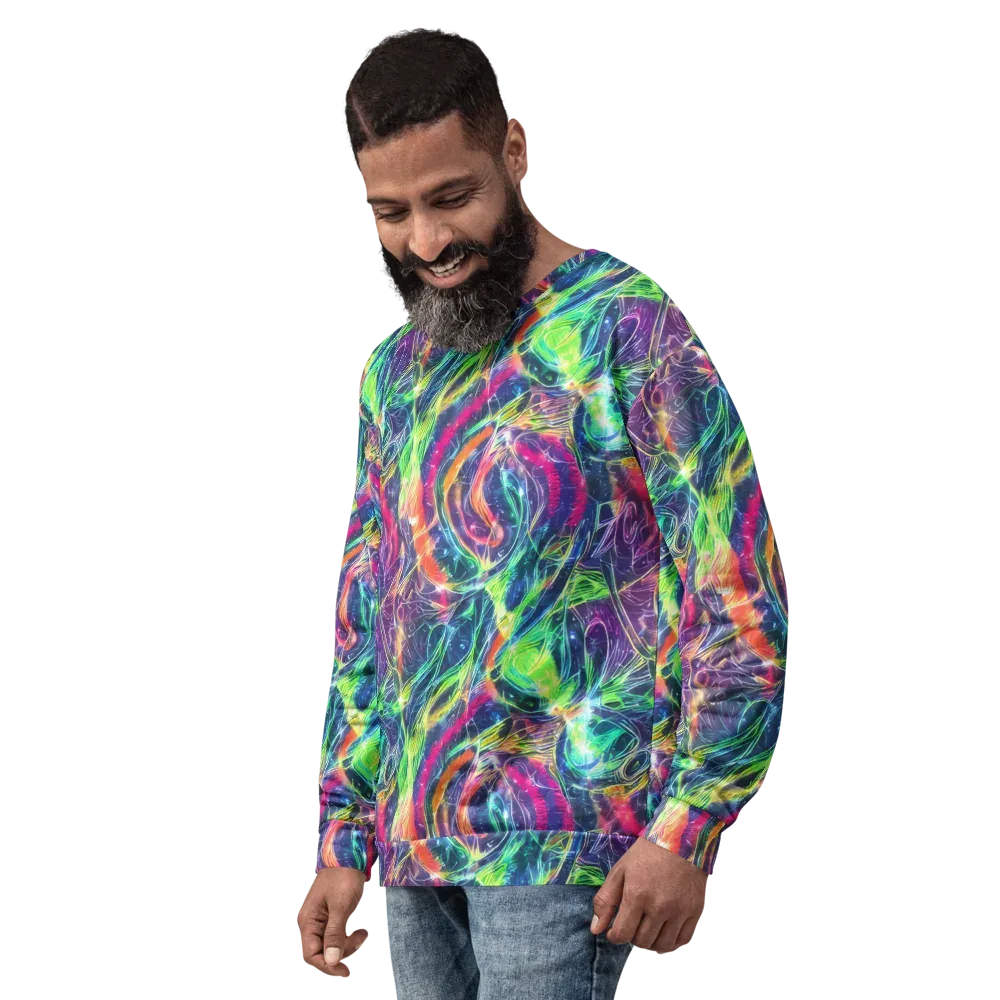 Electric Chromatic Drift on Sweatshirt — Left Front