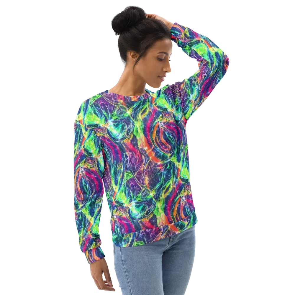 Electric Chromatic Drift on Sweatshirt — Right Front