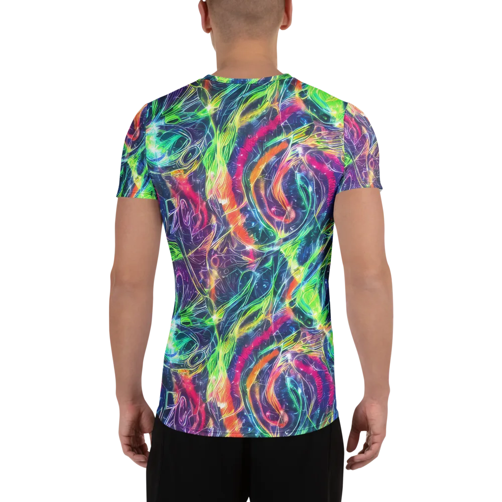 Electric Chromatic Drift on Men's Athletic T-Shirt — Back