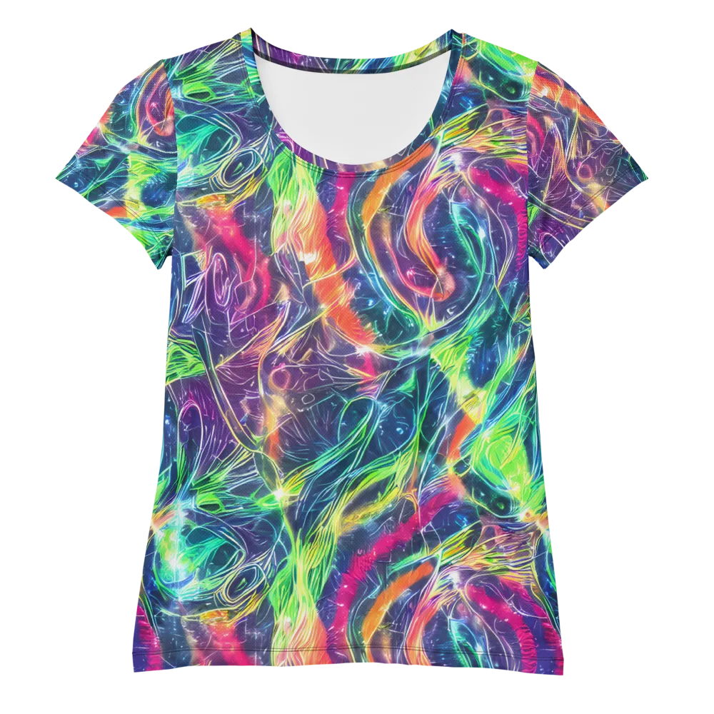 Electric Chromatic Drift on Women's Athletic T-Shirt — Front