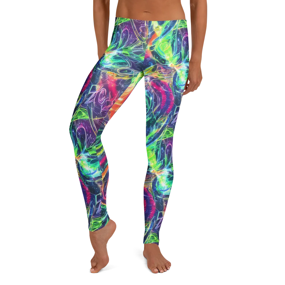 Electric Chromatic Drift on Leggings — Front