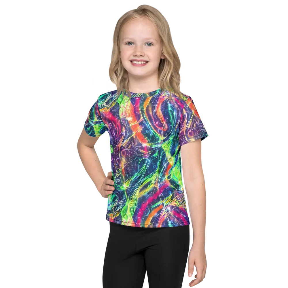 Electric Chromatic Drift on Kids Crew Neck T-Shirt — Front