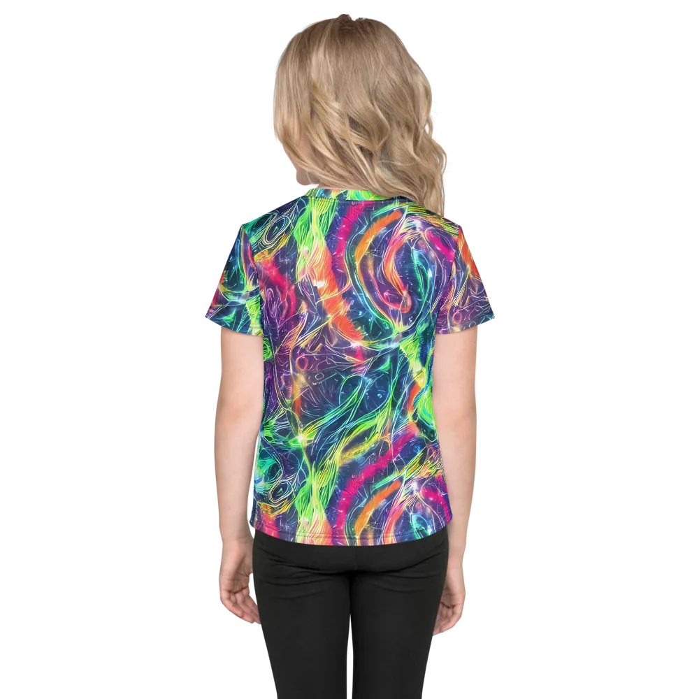 Electric Chromatic Drift on Kids Crew Neck T-Shirt — Back