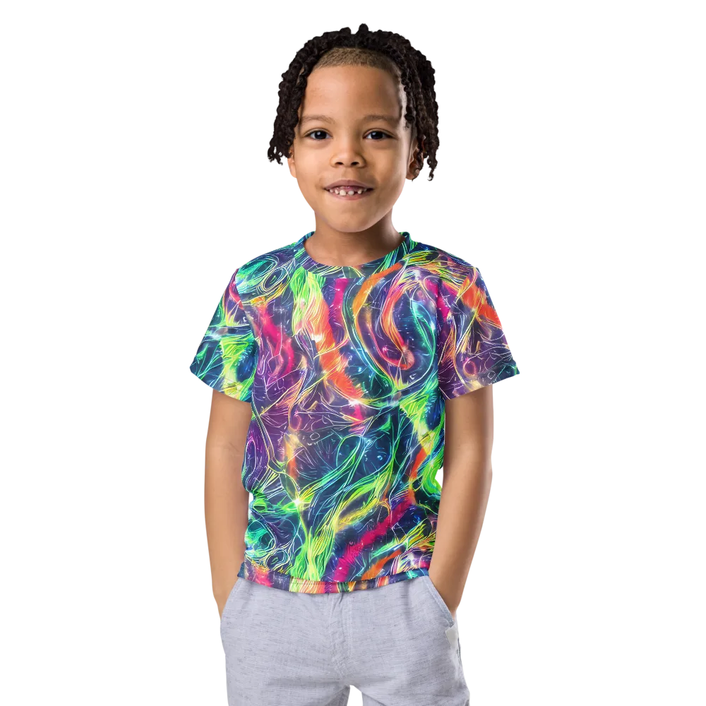 Electric Chromatic Drift on Kids Crew Neck T-Shirt — Front