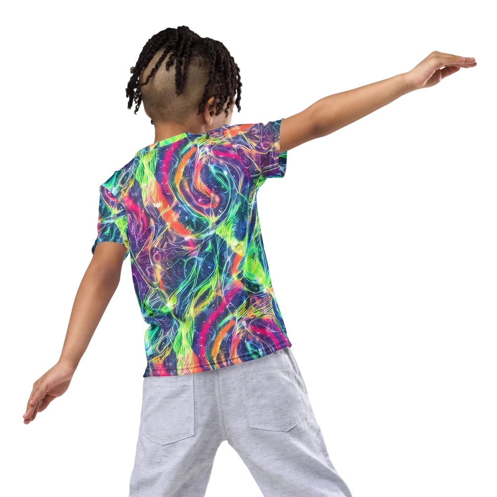 Electric Chromatic Drift on Kids Crew Neck T-Shirt — Back
