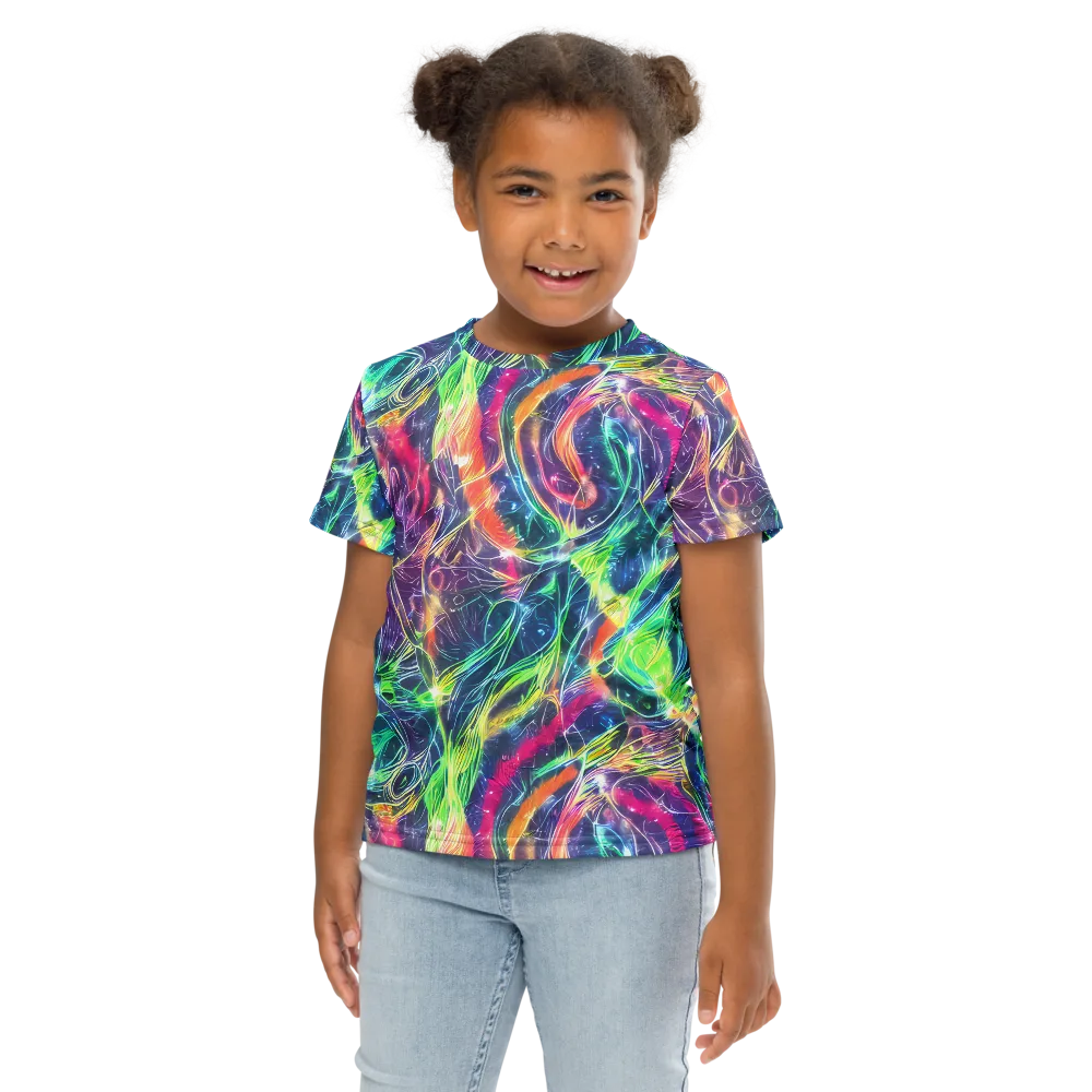 Electric Chromatic Drift on Kids Crew Neck T-Shirt — Front
