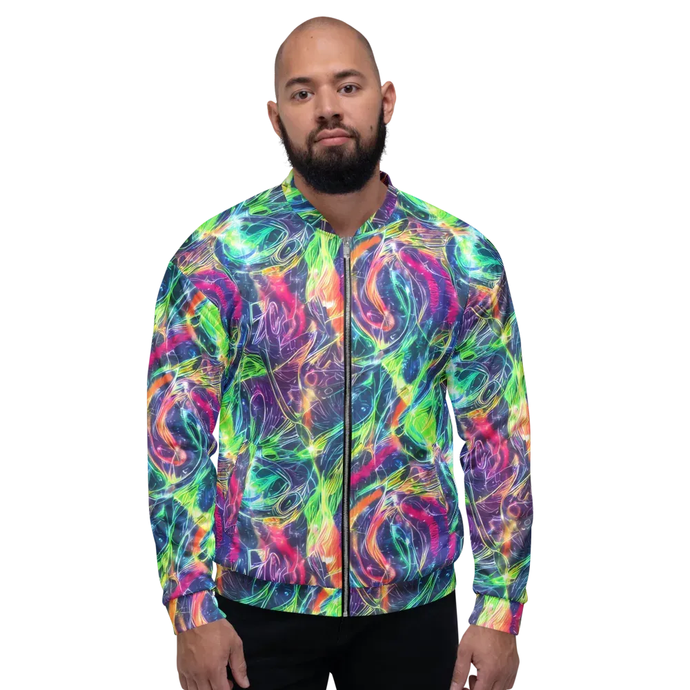 Electric Chromatic Drift on Bomber Jacket — Front