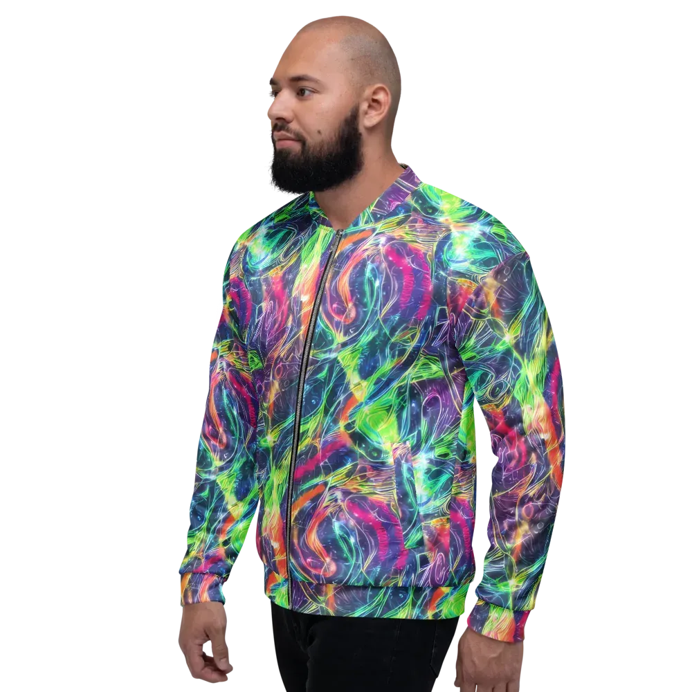 Electric Chromatic Drift on Bomber Jacket — Left