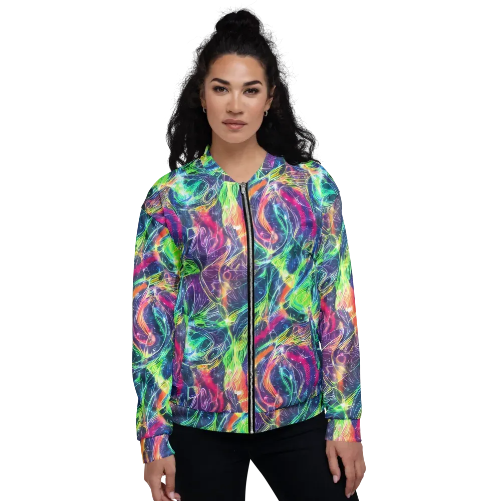 Electric Chromatic Drift on Bomber Jacket — Front