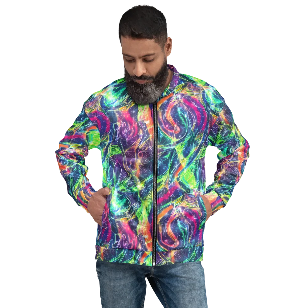 Electric Chromatic Drift on Bomber Jacket — Front