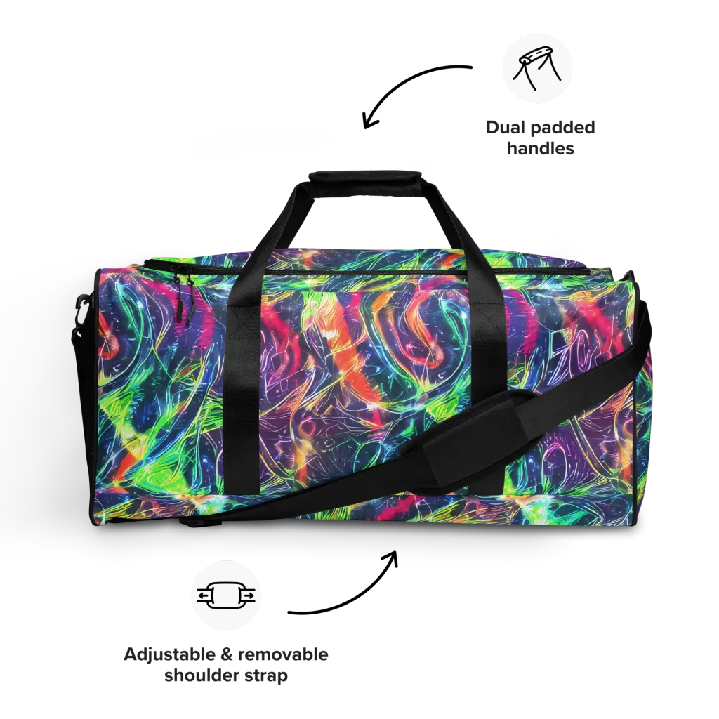 Electric Chromatic Drift on Duffle Bag — Front