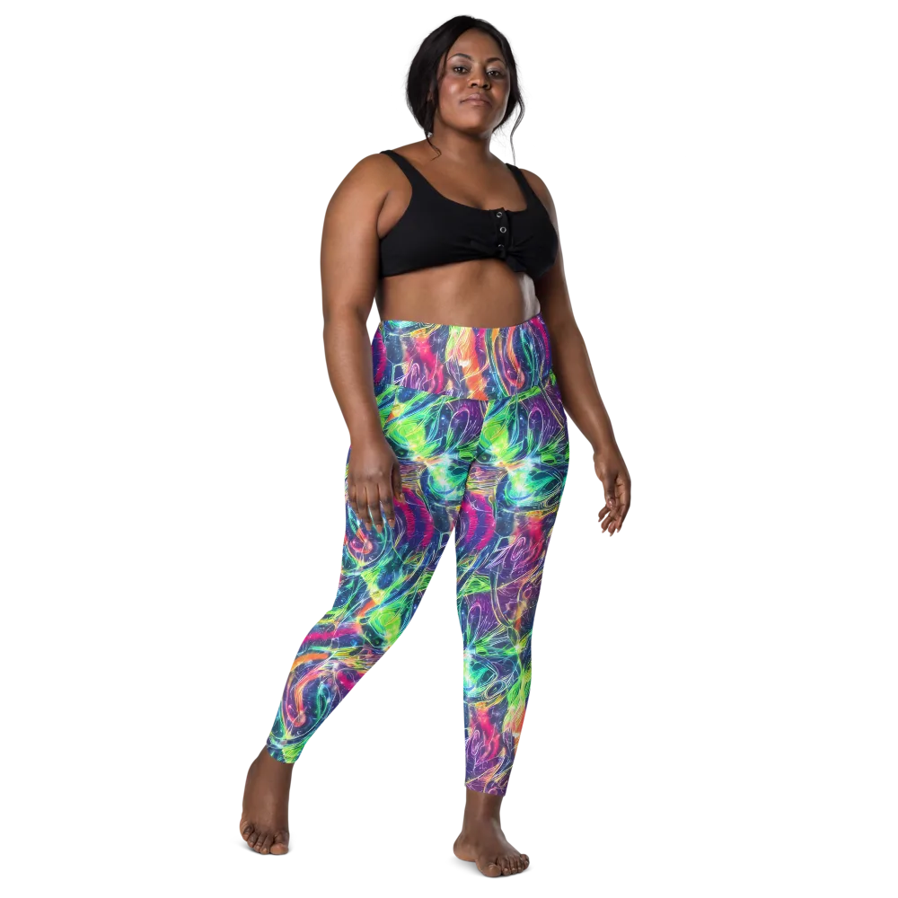 Electric Chromatic Drift on Leggings with Pockets — Front