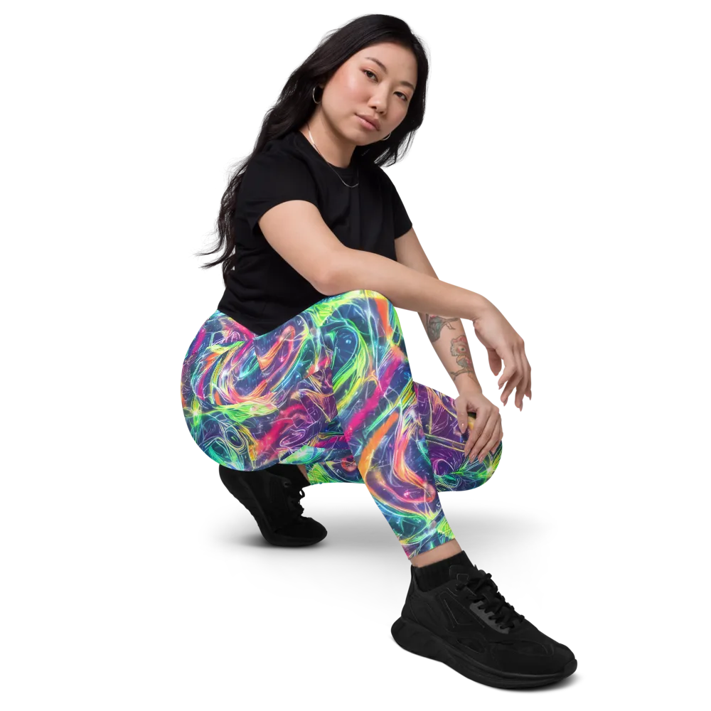 Electric Chromatic Drift on Leggings with Pockets — Right Front