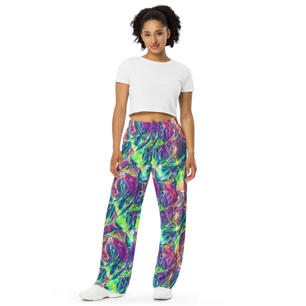 Electric Chromatic Drift on Wide-Leg Pants — Front