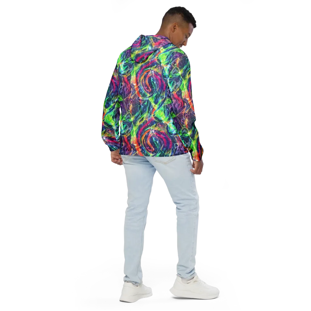 Electric Chromatic Drift on Men's Windbreaker — Back