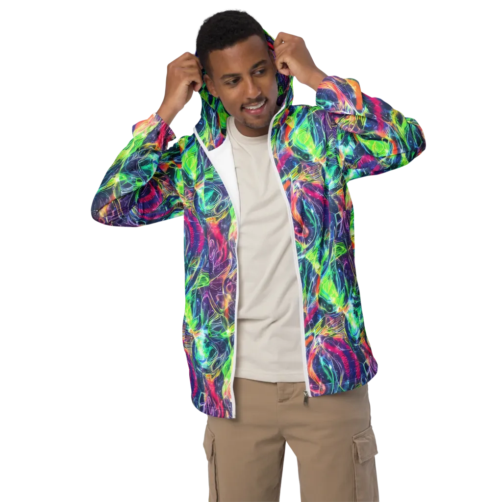 Electric Chromatic Drift on Men's Windbreaker — Front