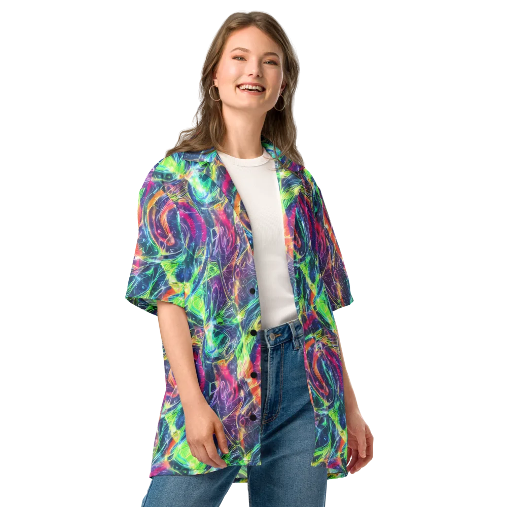 Electric Chromatic Drift on Button Shirt — Front