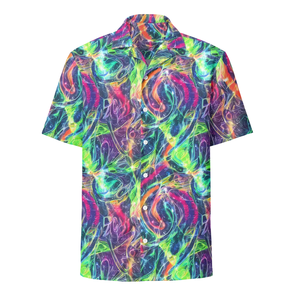 Electric Chromatic Drift on Button Shirt — Front